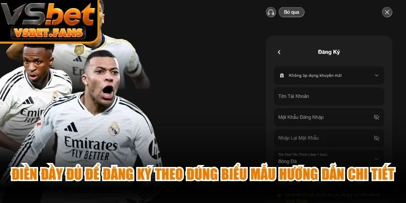 Điền đầy đủ để đăng ký theo đúng biểu mẫu hướng dẫn chi tiết